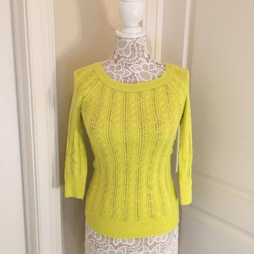 American Eagle 3/4 Sleeve Yellow Summer Beach Sweater